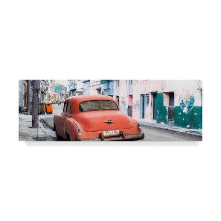 Philippe Hugonnard 'Orange Classic Car In Havana 1' Canvas Art,6x19